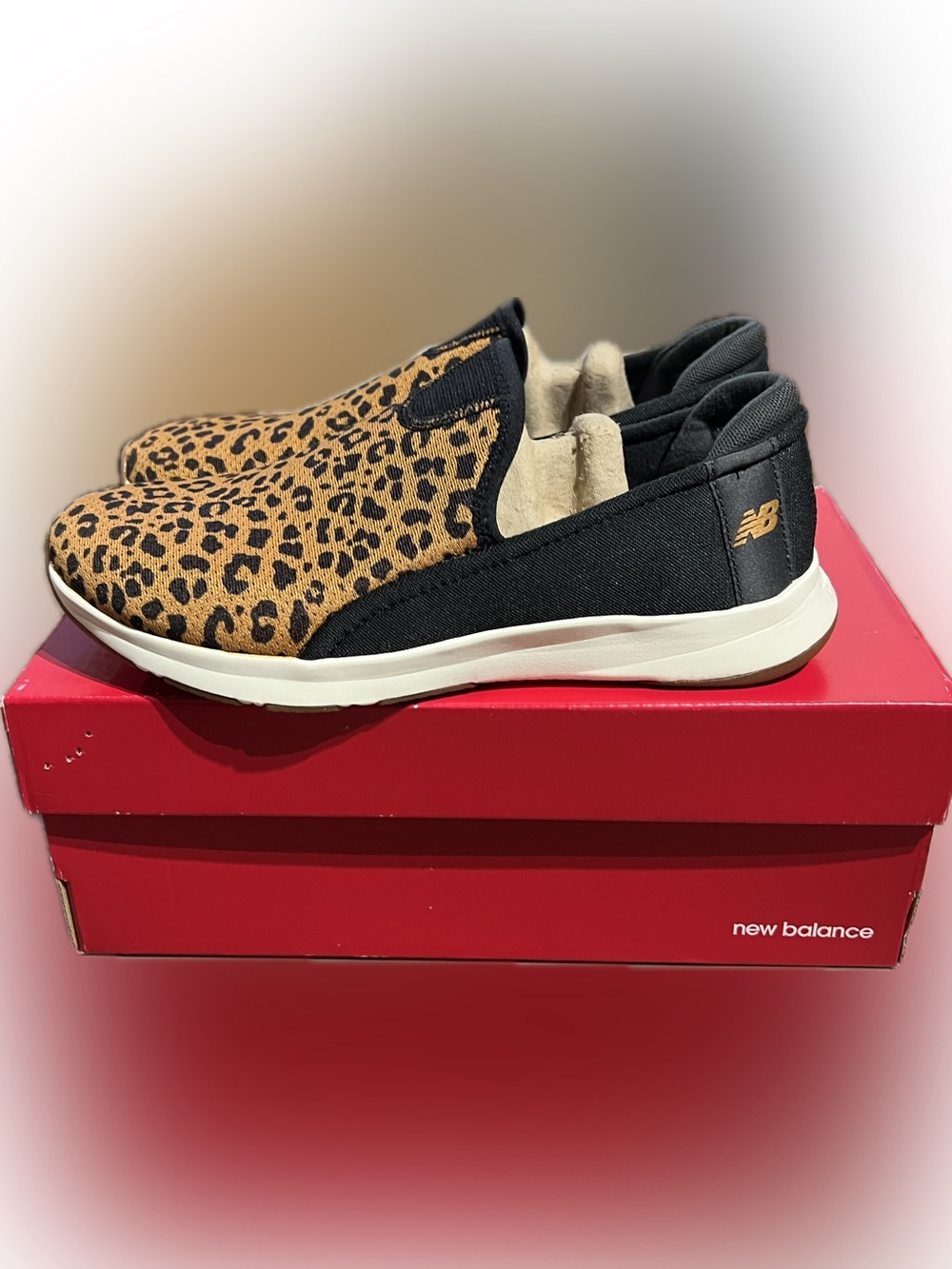 New Balance Women’s Slip-On Sneakers - Leopard Print Brown/Black - Picture 2 of 4